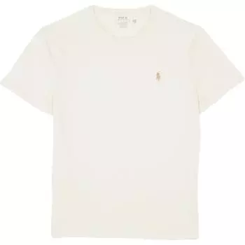 Polo Ralph Lauren однотонная футболка с круглым вырезом, прямого кроя, с коротким рукавом, мужские топы, светло-коричневый цвет 710671438-350 S