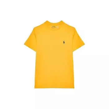 Polo Ralph Lauren однотонная футболка с вышитым логотипом и круглым вырезом, короткими рукавами, детские топы, оранжевый цвет 323832904-090 L
