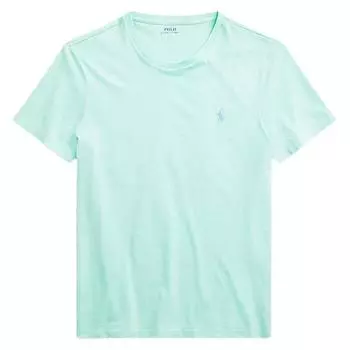 Polo Ralph Lauren однотонная футболка с вышитым логотипом и круглым вырезом, короткий рукав, мужские топы, светло-зеленый цвет 710671438-265 XS