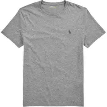 Polo Ralph Lauren однотонная футболка с вышитым логотипом и круглым вырезом, прямого кроя, с коротким рукавом, мужская футболка, серая 710610667-124 S