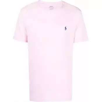 Polo Ralph Lauren однотонная футболка с вышитым логотипом и круглым вырезом, короткий рукав, мужские топы, розовый цвет 710671438-255 XXL