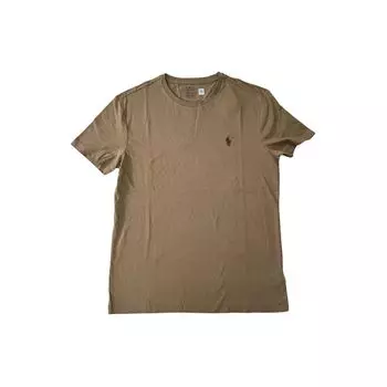 Polo Ralph Lauren Однотонная футболка с вышивкой логотипа, с круглым вырезом и короткими рукавами, мужские топы, коричневый 710938686-017 L