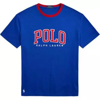 Polo Ralph Lauren Однотонная футболка с вышивкой букв Мужские топы Королевский-синий MNPOTSH1N822714-400 S