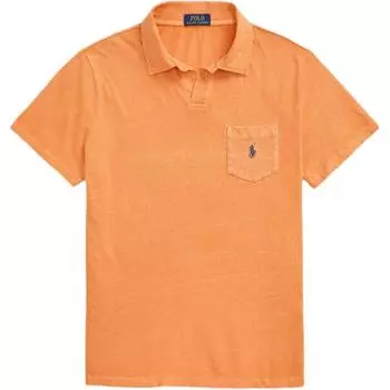 Polo Ralph Lauren Однотонная хлопковая футболка-поло с коротким рукавом Мужские топы Оранжевый MNPOKNI1N823471-650 S