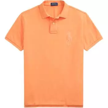 Polo Ralph Lauren Однотонная хлопковая футболка-поло с коротким рукавом облегающего кроя с вышивкой Big Pony Мужские футболки-поло Оранжевый MNPOKNI1N823375-650 M