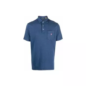 Polo Ralph Lauren однотонная хлопковая льняная рубашка поло с коротким рукавом мужская рубашка синяя 710860390001LIGHT XL