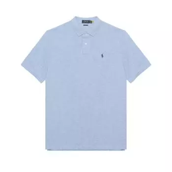 Polo Ralph Lauren однотонная хлопковая рубашка поло с вышитым логотипом и коротким рукавом, мужские рубашки поло небесно-голубого цвета 710666997-007 S