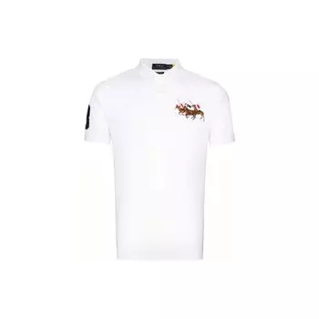 Polo Ralph Lauren однотонная хлопковая рубашка поло с коротким рукавом и вышитым логотипом, мужская белая 710814437-002 XL