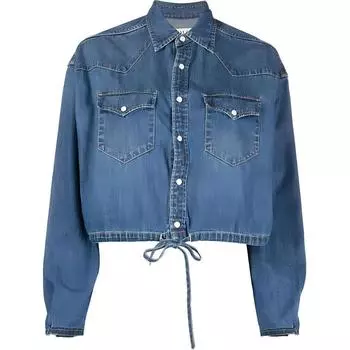 Polo Ralph Lauren однотонная короткая джинсовая рубашка с длинным рукавом и завязками на талии, женские рубашки синего цвета 211872487001 XL