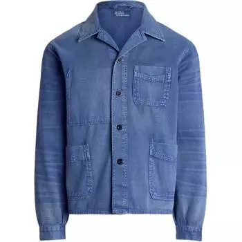 Polo Ralph Lauren Однотонная куртка из хлопкового твила на пуговицах с длинным рукавом Мужские куртки Синяя MNPOOTW16021659-400 M
