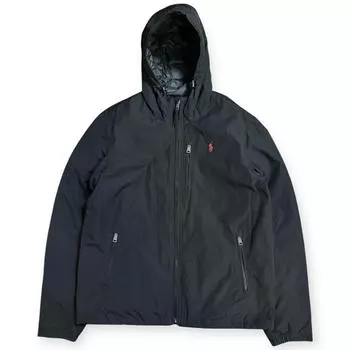 Polo Ralph Lauren однотонная куртка-пуховик с вышитым пони-молнией и капюшоном, мужская верхняя одежда, черный цвет MNPOOTW16021465-001 L