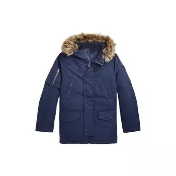 Polo Ralph Lauren однотонная куртка с капюшоном и молнией, детские куртки темно-синего цвета 323880398001 XL