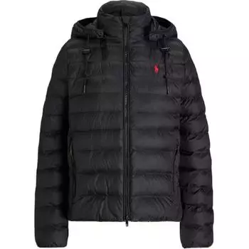 Polo Ralph Lauren Однотонная куртка с капюшоном на молнии, свободного кроя, с длинными рукавами, из хлопка, женская куртка, черная, WMPOOTWN2820316-001