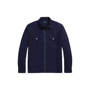 Polo Ralph Lauren однотонная куртка с воротником-поло и карманом, длинный рукав, мужские куртки, темно-синие MNPOWOV16823161-410 S