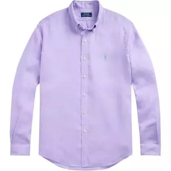 Polo Ralph Lauren Однотонная однобортная рубашка с длинным рукавом Мужские рубашки Фиолетовый 710966294-014 M