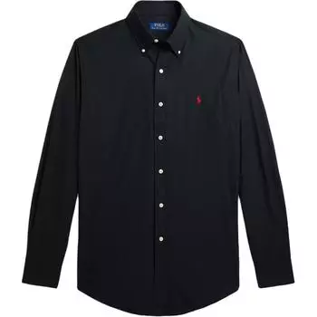 Polo Ralph Lauren Однотонная однобортная рубашка свободного кроя с длинными рукавами Мужские рубашки Черный 710928252-009 M