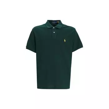 Polo Ralph Lauren Однотонная повседневная футболка-поло с коротким рукавом и воротником поло Мужские топы Зеленый 710680784-336 S