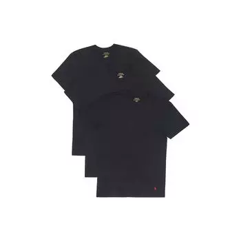 Polo Ralph Lauren однотонная повседневная футболка с круглым вырезом и коротким рукавом, комплект из 3 мужских топов, черный цвет RCCNP3-PBD S