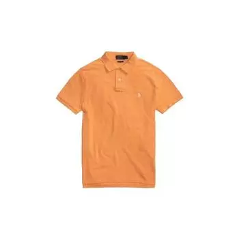 Polo Ralph Lauren однотонная повседневная рубашка поло с коротким рукавом мужская верхняя часть оранжевая 710782592026 S
