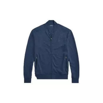 Polo Ralph Lauren однотонная простая трикотажная куртка Мужские куртки темно-синего цвета MNPOKNI16821380 XL