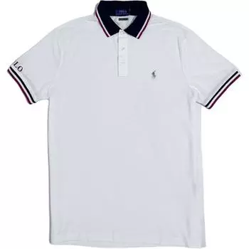 Polo Ralph Lauren однотонная рубашка поло прямого кроя с буквенным принтом, мужские топы, белая 710790836-001 XL