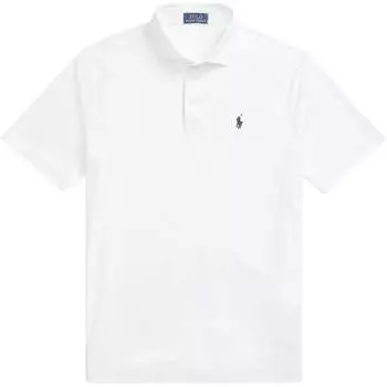 Polo Ralph Lauren однотонная рубашка-поло прямого кроя с вышитым пони, мужские топы белого цвета 710660637-002 L