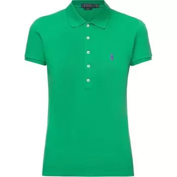 Polo Ralph Lauren однотонная рубашка поло с вышитым логотипом с коротким рукавом, женские топы, зеленый цвет WMPOKNINN810297-D08 M
