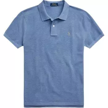 Polo Ralph Lauren однотонная рубашка поло с вышитым маленьким пони, облегающая, с коротким рукавом, мужские топы, синяя MNPOKNI1N821221-400 XXL