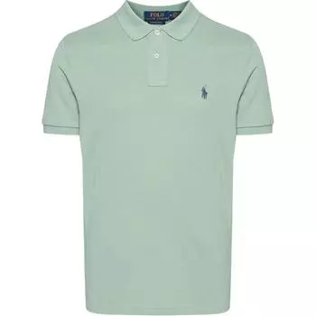 Polo Ralph Lauren однотонная рубашка поло с коротким рукавом и вышитым логотипом, мужская зеленая 710680784-377 M
