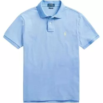 Polo Ralph Lauren однотонная рубашка поло с вышитым маленьким пони, облегающая, с коротким рукавом, мужские топы, синяя MNPOKNI1N821147-400 S