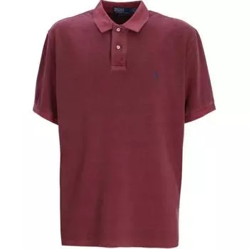 Polo Ralph Lauren однотонная рубашка поло с коротким рукавом и воротником-поло, мужские топы бордового цвета 710850860-042 L