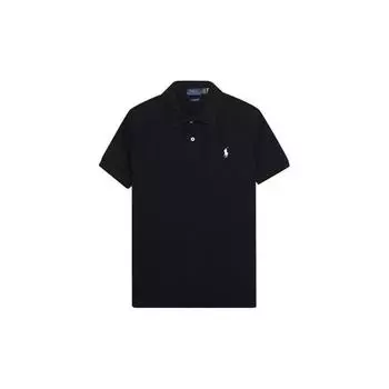 Polo Ralph Lauren однотонная рубашка поло с коротким рукавом и вышитым логотипом, женские топы, черный цвет 211506471-079 L