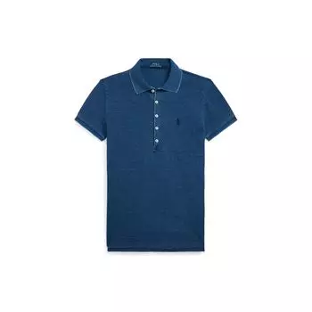 Polo Ralph Lauren однотонная рубашка поло с коротким рукавом и вышитым логотипом, женские топы темно-синего цвета WMPOKNINCU20436-410 XL