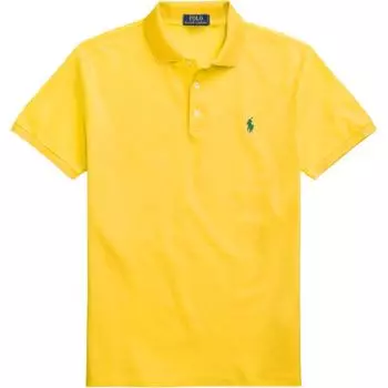 Polo Ralph Lauren однотонная рубашка поло с вышитым маленьким пони, облегающая, с коротким рукавом, мужская, желтая MNPOKNI1N821144-700 S