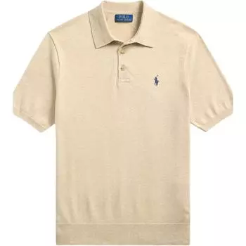 Polo Ralph Lauren Однотонная рубашка поло с вышивкой пони прямого кроя с коротким рукавом Мужские топы Хаки 710950158-006 M