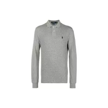 Polo Ralph Lauren однотонная рубашка поло с вышитым логотипом, мужские топы, серые 710681126-003 M