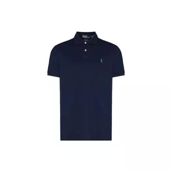 Polo Ralph Lauren однотонная рубашка поло с коротким рукавом и принтом логотипа, мужская рубашка, синяя 710804077-001 XS