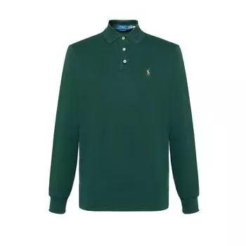 Polo Ralph Lauren однотонная рубашка поло с вышитым логотипом и длинными рукавами, мужские топы, зеленая 710671784-032 XL