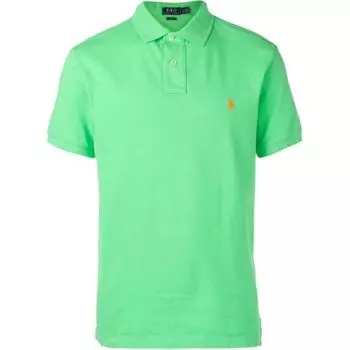 Polo Ralph Lauren однотонная рубашка поло с вышитым логотипом с коротким рукавом, мужские топы, зеленая 710536856-161 S