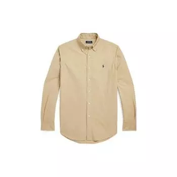 Polo Ralph Lauren однотонная рубашка поло с длинным рукавом, мужские рубашки коричневого цвета MNPOWOV16822687-260 XS