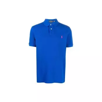 Polo Ralph Lauren однотонная рубашка поло с коротким рукавом и вышитым маленьким логотипом, мужские топы синего цвета 710536856321СИНИЙ XS