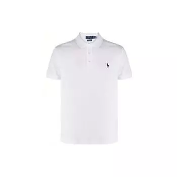 Polo Ralph Lauren однотонная рубашка поло с вышитым логотипом с коротким рукавом, мужская белая 710541705-008 L