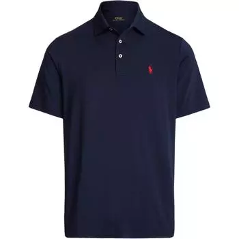 Polo Ralph Lauren однотонная рубашка поло с вышитым логотипом с коротким рукавом, мужские топы темно-синего цвета 710864868-001 XL