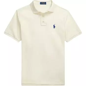 Polo Ralph Lauren однотонная рубашка поло с коротким рукавом и вышитым логотипом, мужские топы, цвет не совсем белый 710671764-073 XXL