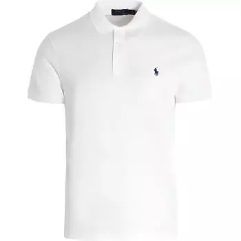 Polo Ralph Lauren однотонная рубашка поло с вышитым логотипом с коротким рукавом, мужская белая 710660897-004 XL