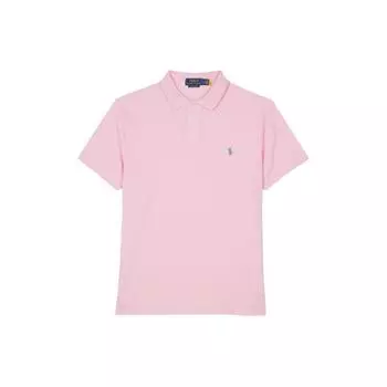 Polo Ralph Lauren Однотонная рубашка поло с вышивкой логотипа Мужские рубашки поло Розовый 710783656-033 M