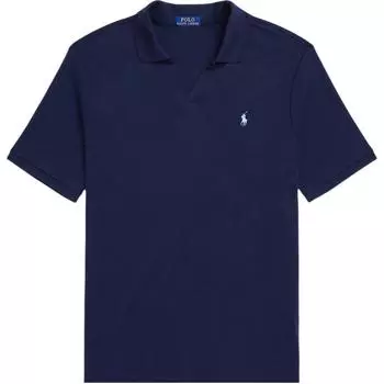 Polo Ralph Lauren однотонная рубашка-поло с вышитым маленьким пони, свободная, повседневная, с коротким рукавом, мужские топы, элегантные, темно-синие MNPOKNI1N822833-400 XL