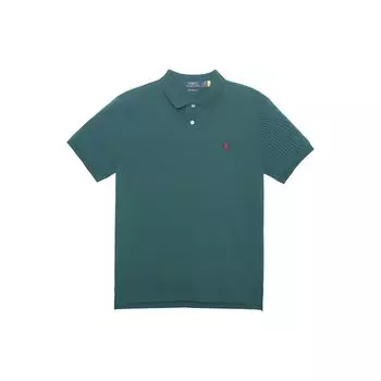 Polo Ralph Lauren однотонная рубашка поло с вышитым логотипом с коротким рукавом, мужские топы, зеленая 710794276-014 M