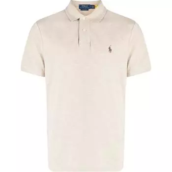 Polo Ralph Lauren однотонная рубашка поло с коротким рукавом и вышитым логотипом, мужские топы светло-коричневого цвета 710680784-342 XL