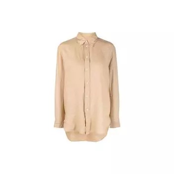 Polo Ralph Lauren однотонная рубашка с длинным рукавом и вертикальными пуговицами, бежевая 211858468001KHAKI L